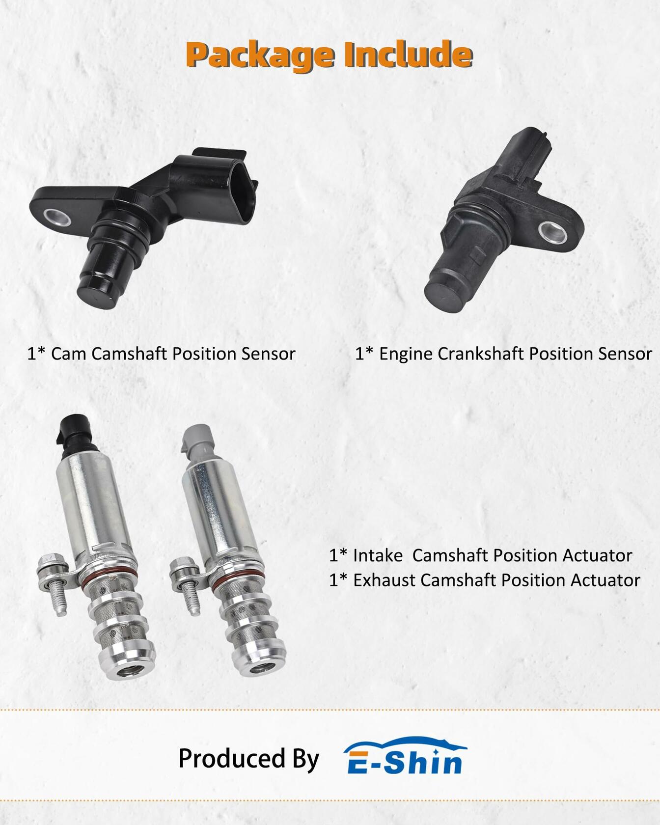 Intake & Exhaust Camshaft Position Actuator with Crankshaft Sensor & Camshaft