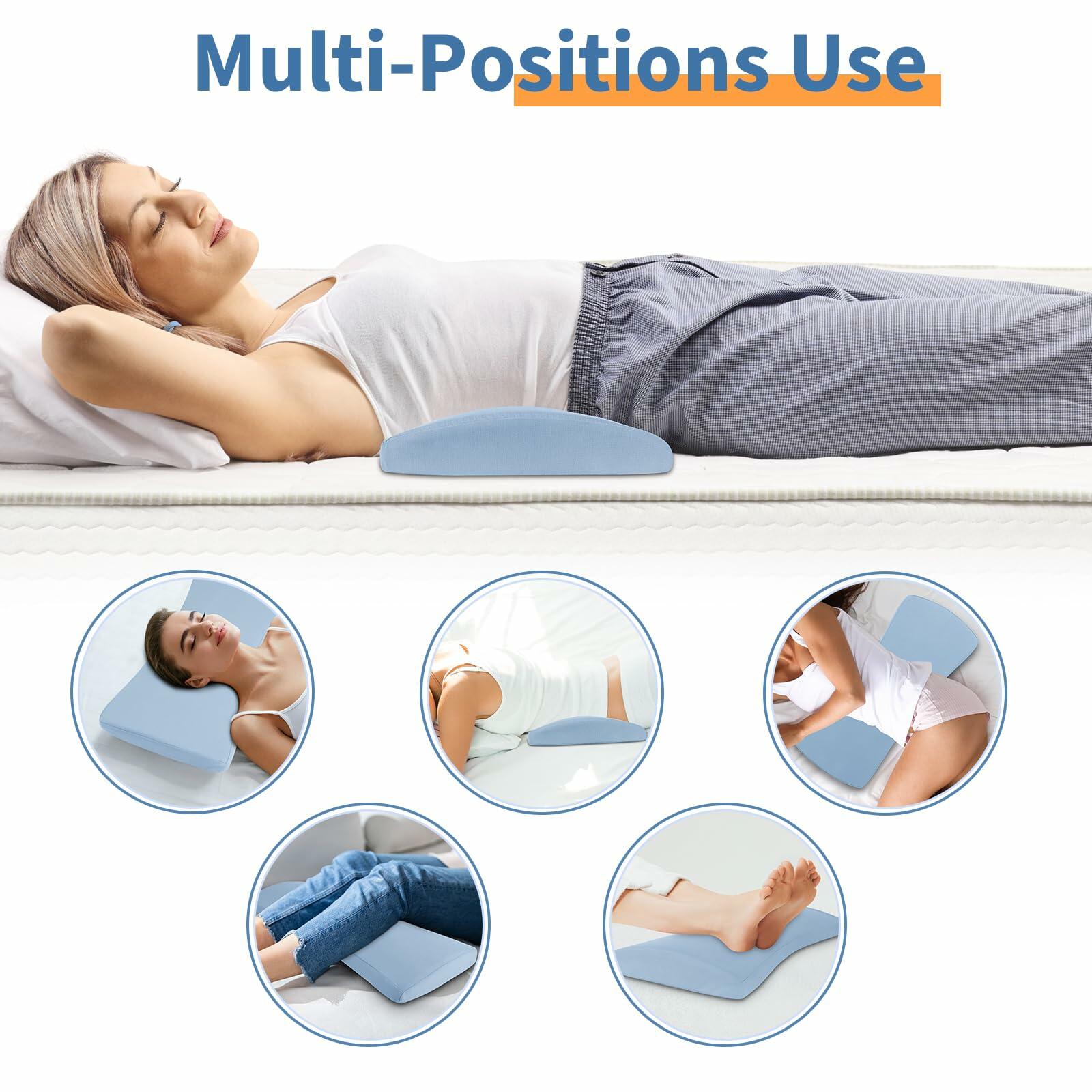 Lumbar Support Pillow for Bed: Memory Foam Lower Back Pain Relief Pillow for