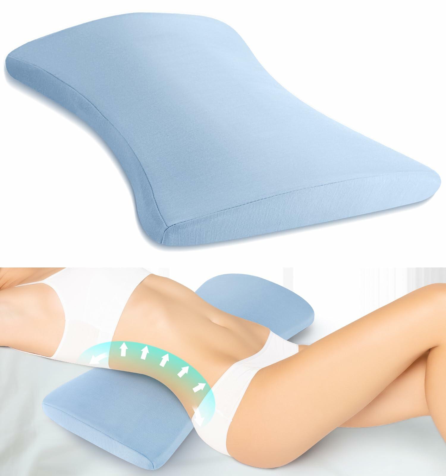 Lumbar Support Pillow for Bed: Memory Foam Lower Back Pain Relief Pillow for
