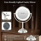 Professional 8.5" Large Lighted Makeup Mirror with Brighter Lights, 1X/10X True