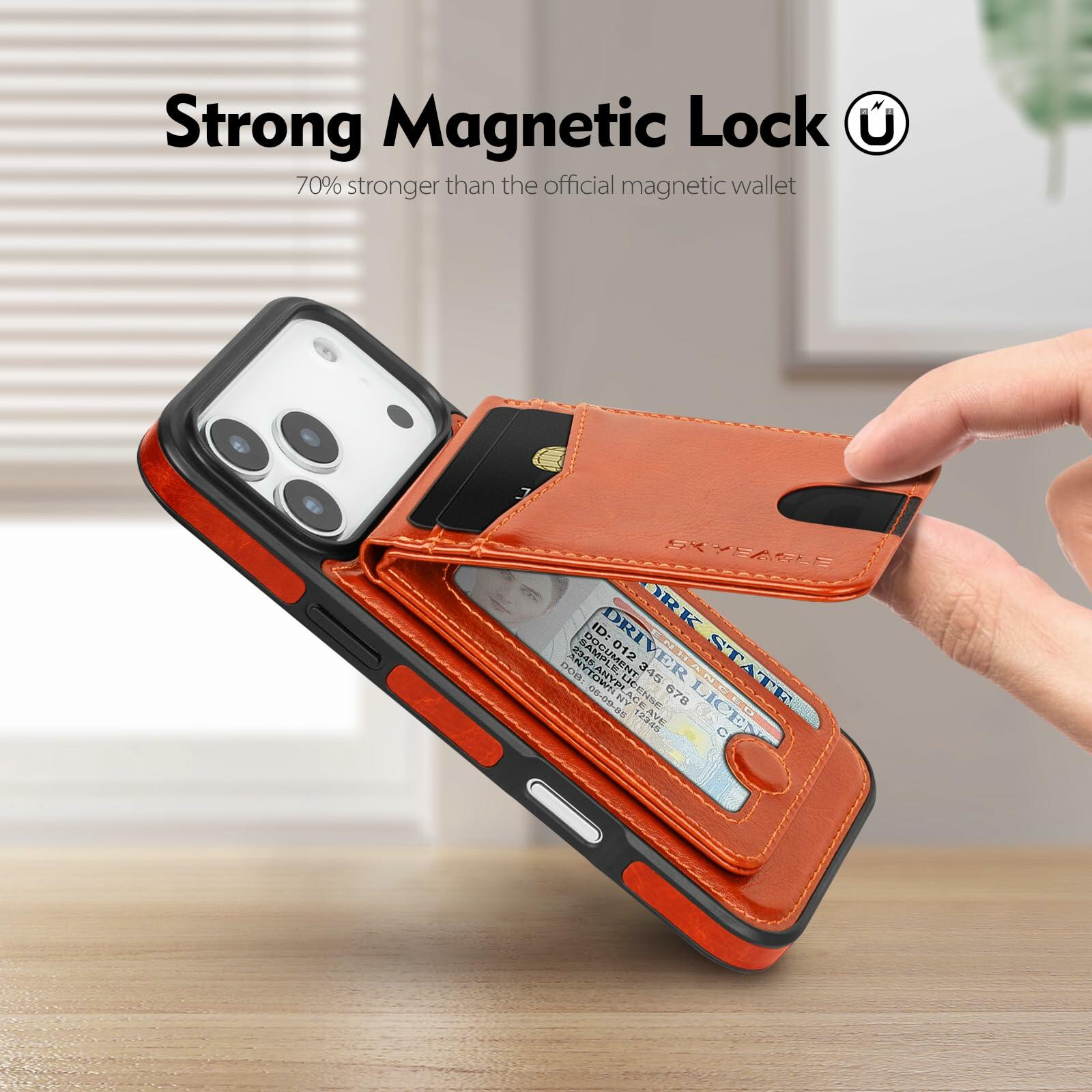 SkyEagle Compatible with Magsafe 2 in 1 Detachable iPhone 17 Pro Max Wallet Case