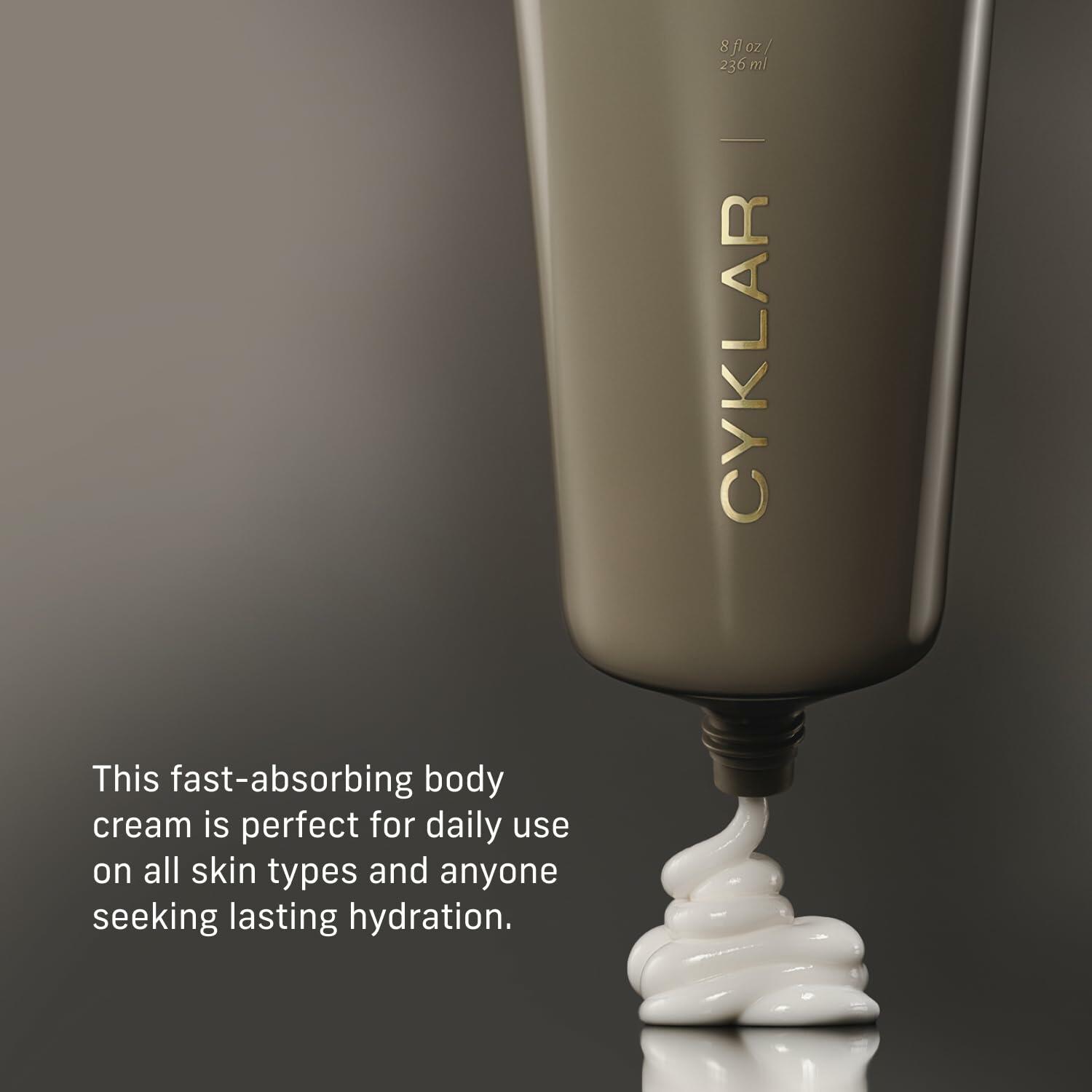 CYKLAR Nutrient Rich Body Cream – Non-Greasy Lotion for 48-Hr Moisture –