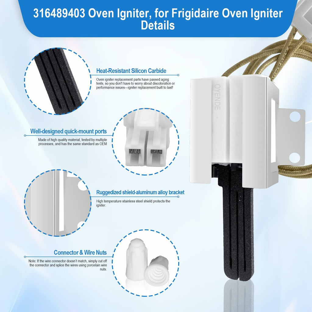 316489403 Oven Igniter for Gas Stove, for Frigidaire Oven Igniter Replacement,