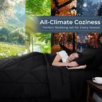 HEVUMYI Black Queen Comforter Set - 7-Piece All Season Bed in a Bag Queen, Ultra