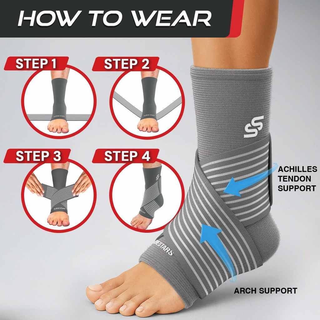 Sleeve Stars Ankle Brace for Women & Men, Ankle Wrap for Sprain, Compression
