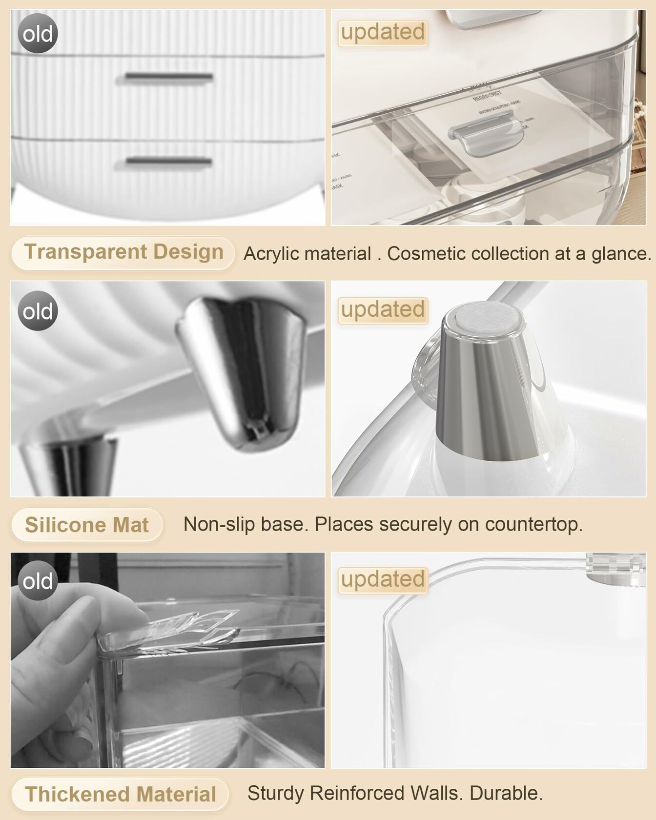Makeup Organizer Countertop, Skincare Holder Bathroom Counter Organizer, Storage