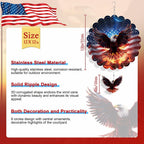 Rngmsi American Flag Eagle Hanging Wind Spinner Outdoor, 12 Inches 3D Stainless