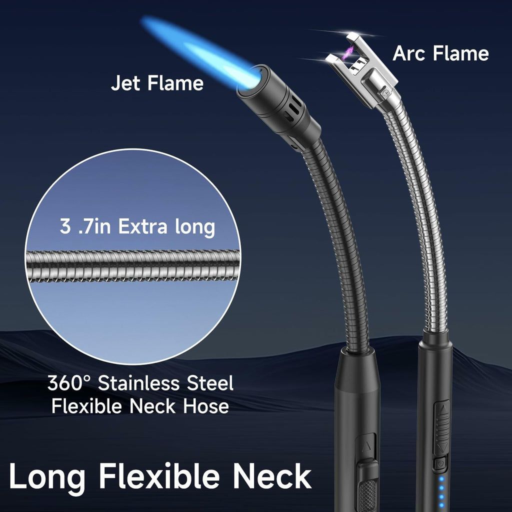 Flame bird 2 Pack Flexible Multi-Purpose Lighter, Long Butane Torch Lighter USB