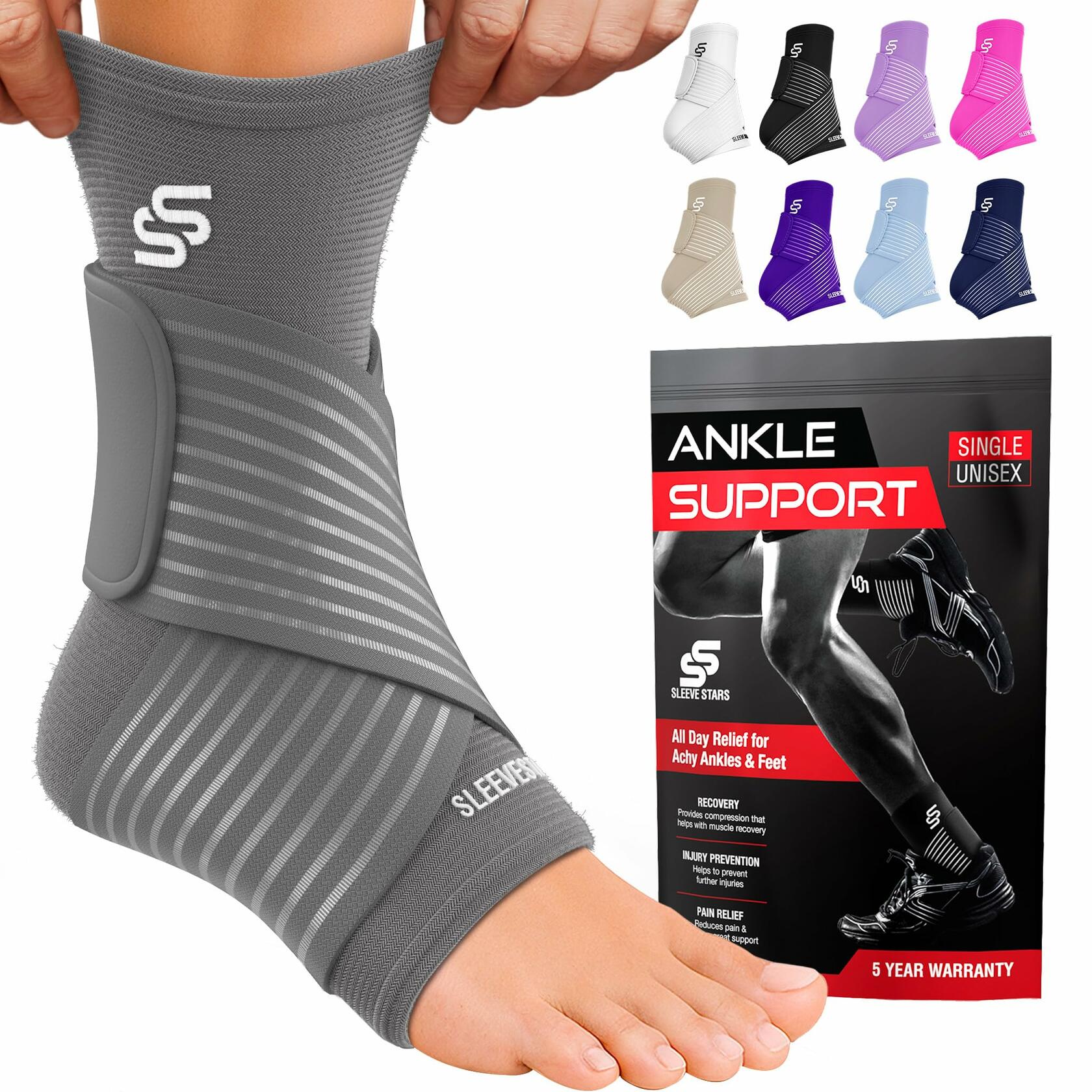 Sleeve Stars Ankle Brace for Women & Men, Ankle Wrap for Sprain, Compression