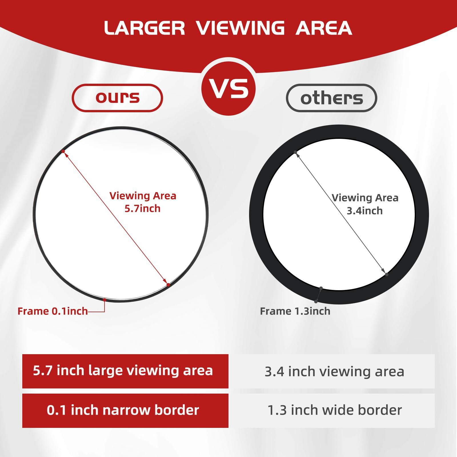 Jadazror Round 30X Magnifying Mirror, 6inch Magnified Mirror with 3 Suction Cups
