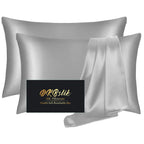 Silk Pillowcase 2 Pack, Mulberry Silk Pillow Cases Queen Size Set of 2, Anti