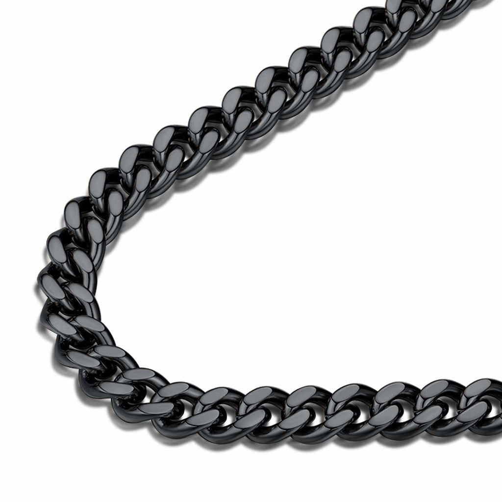 FindChic Black Chain Necklace for Men Thick Cuban Link Men's Curb Chain Necklace