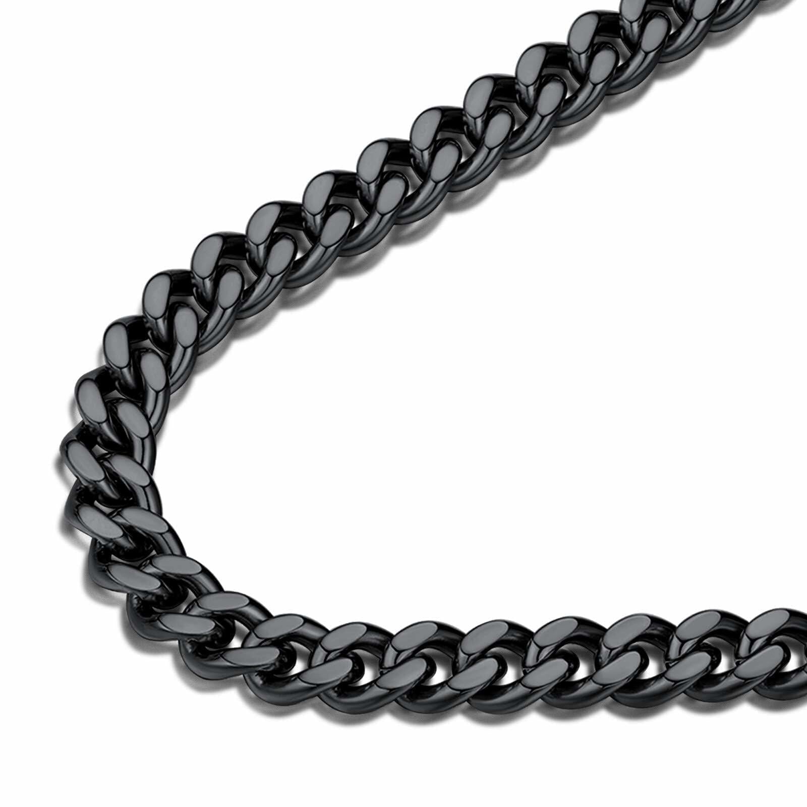FindChic Black Chain Necklace for Men Thick Cuban Link Men's Curb Chain Necklace