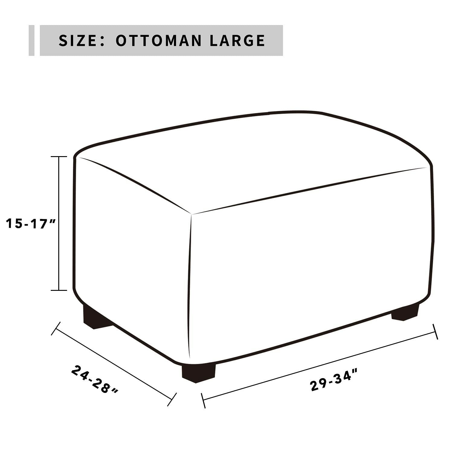 Easy-Going 100% Dual Waterproof Stretch Ottoman Cover Rectangle Folding Storage