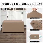 Easy-Going 100% Dual Waterproof Stretch Ottoman Cover Rectangle Folding Storage