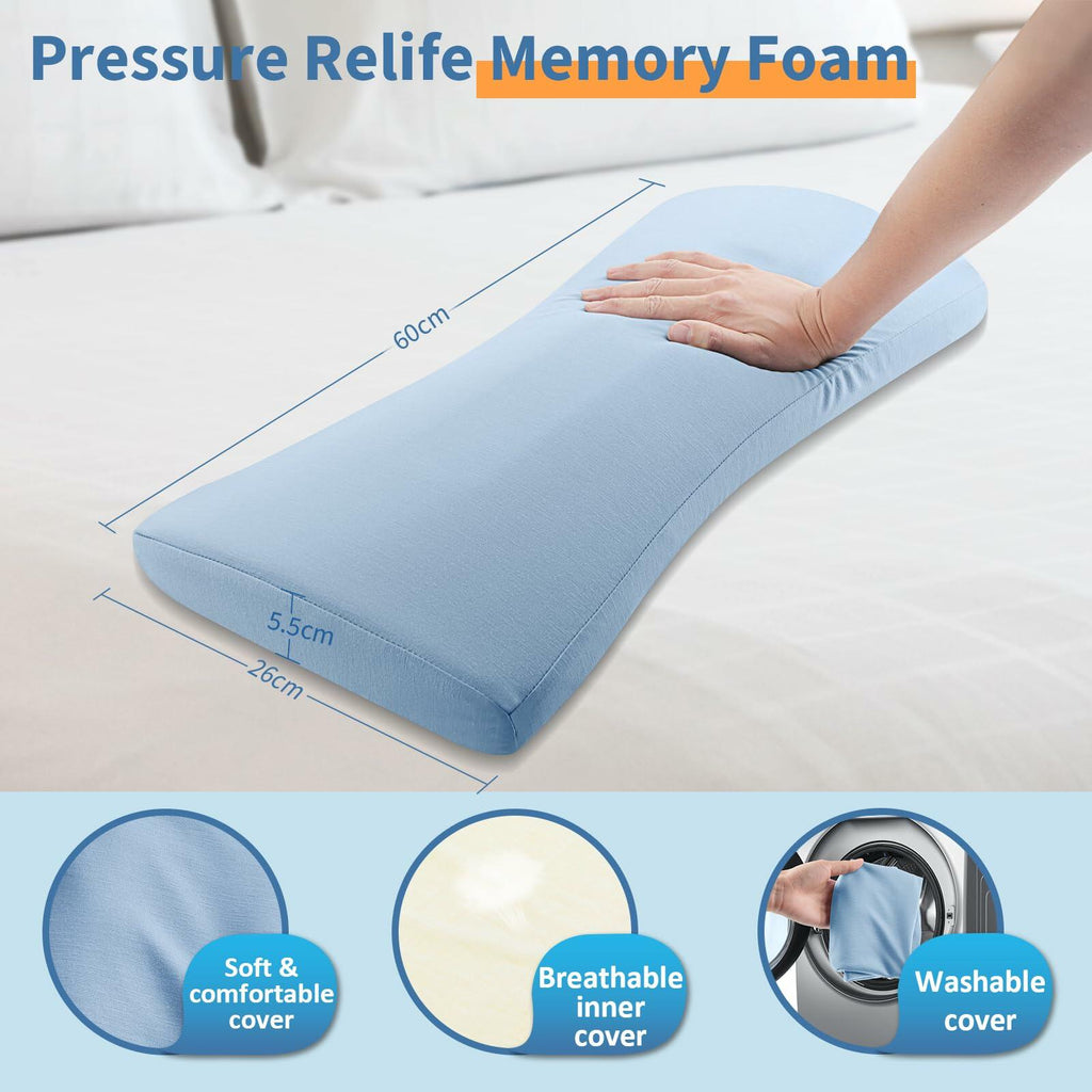Lumbar Support Pillow for Bed: Memory Foam Lower Back Pain Relief Pillow for