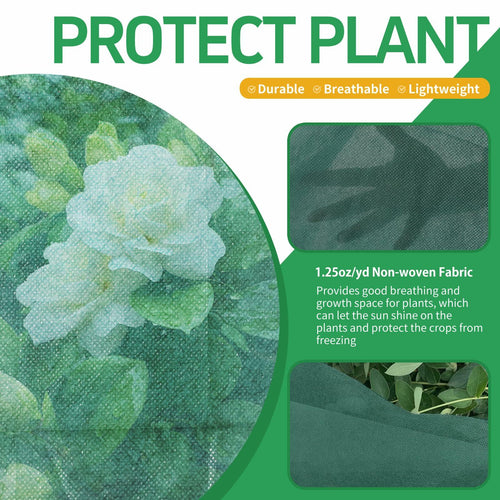 GUKULIVEL Plant Covers Freeze Protection, 10x50ft Green Frost Blanket for