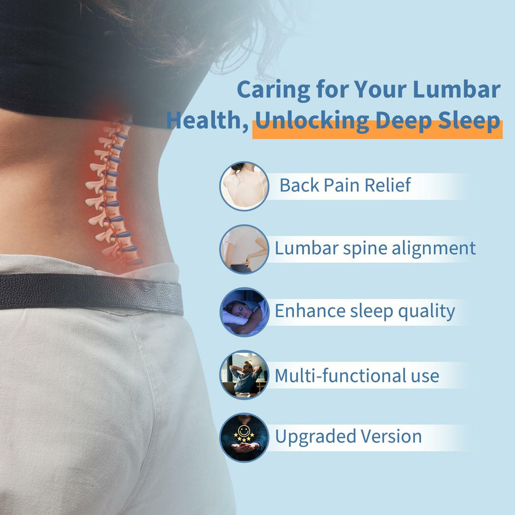 Lumbar Support Pillow for Bed: Memory Foam Lower Back Pain Relief Pillow for