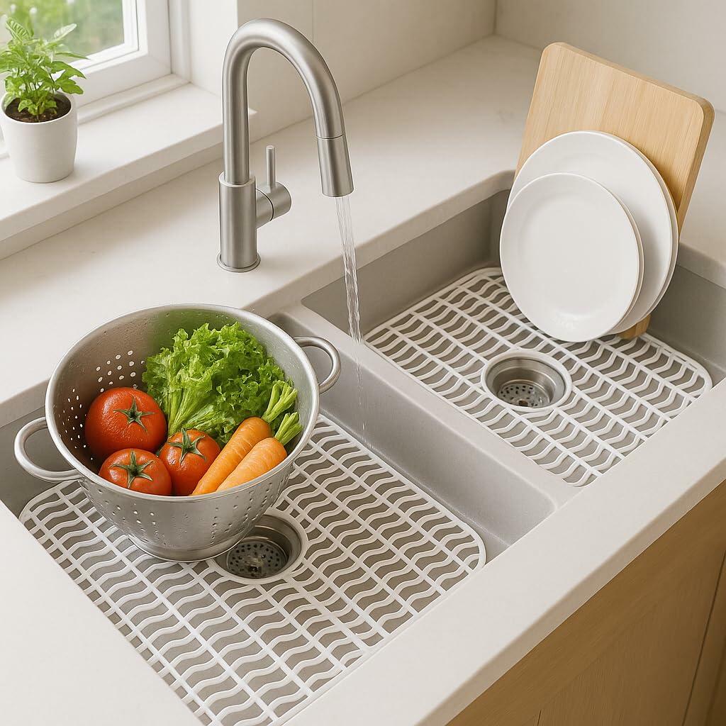 Dependable Industries Inc. Essentials 12" x 11"  2 Pack Plastic Sink Protector