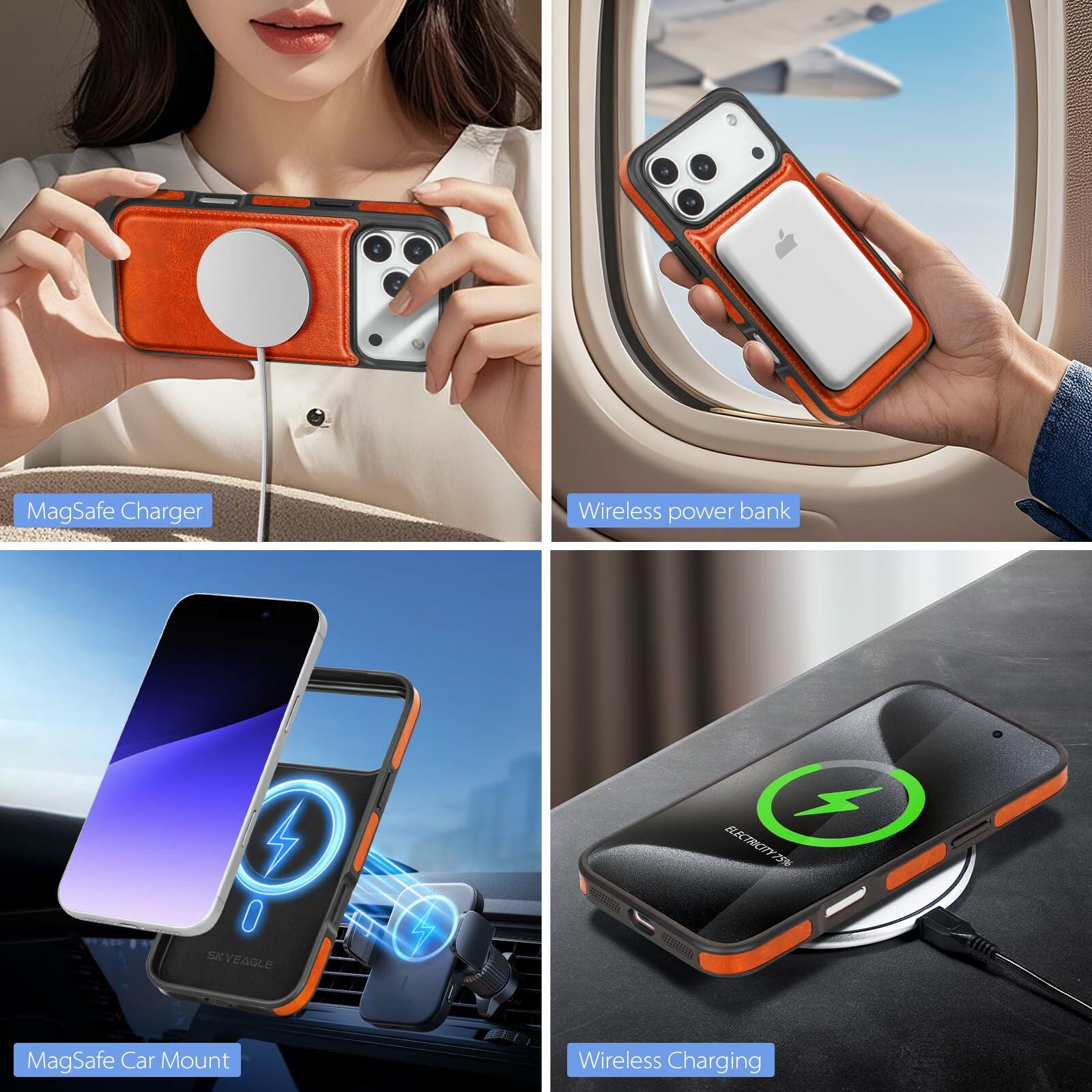 SkyEagle Compatible with Magsafe 2 in 1 Detachable iPhone 17 Pro Max Wallet Case