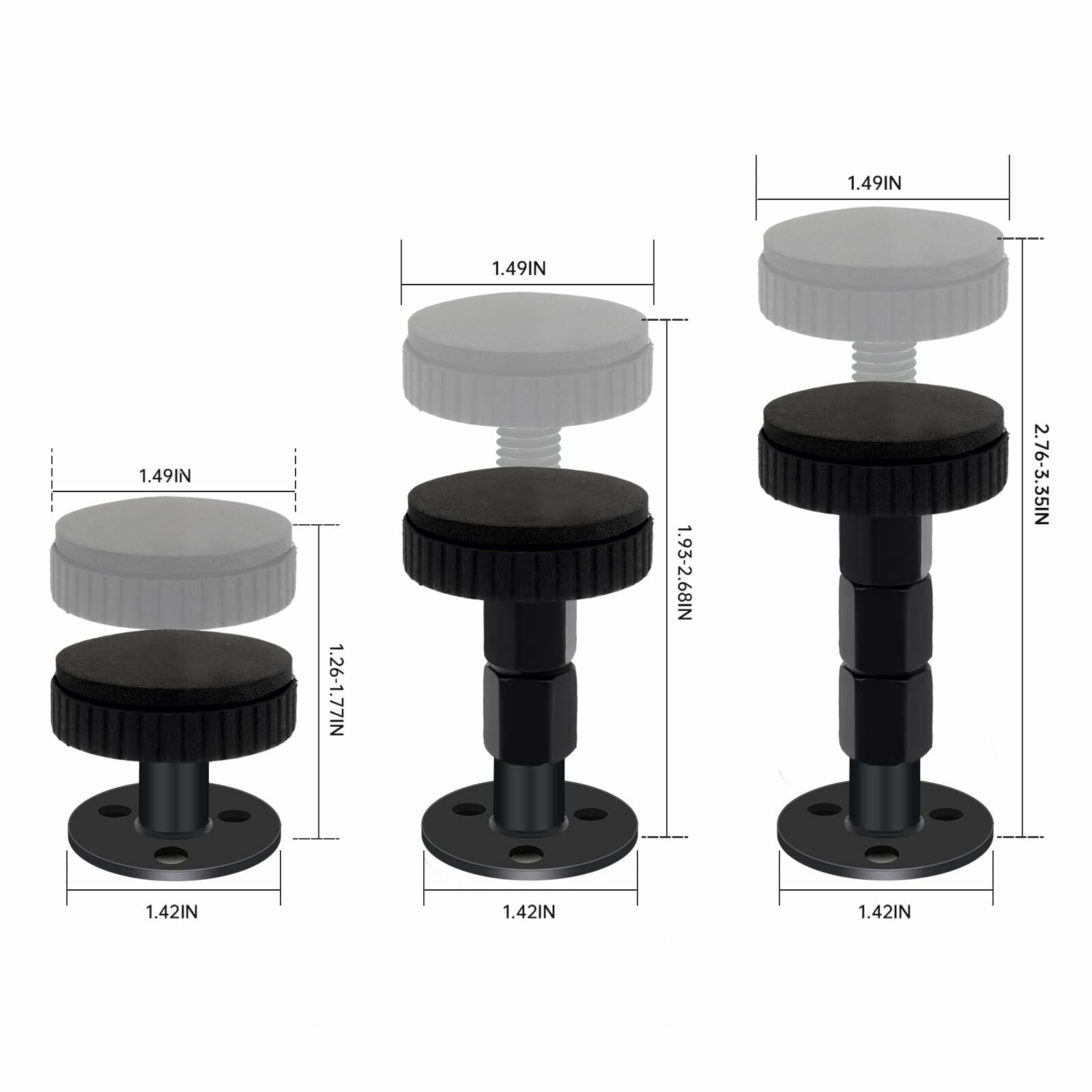 IPEROT Headboard Stoppers for Wall, 4 Pack Bed Stoppers,1.18in-3.35in Adjustable