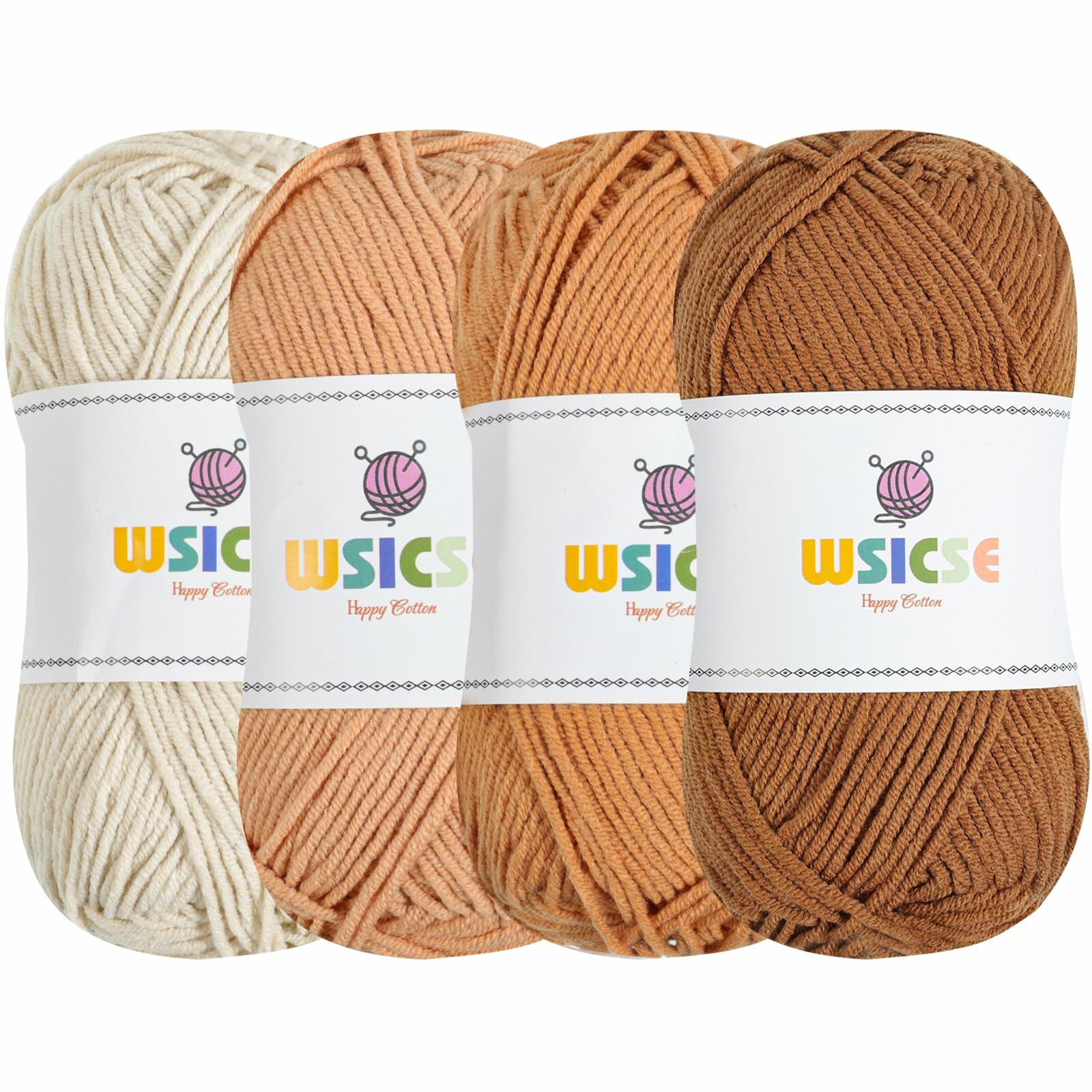 4 PCS Crochet Yarn, 560 Yard Soft Yarn for Crocheting Assorted Colors Fluffy
