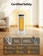 KQPZ Space Heater, 1500W PTC Ceramic Electric Heaters for Indoor Use with