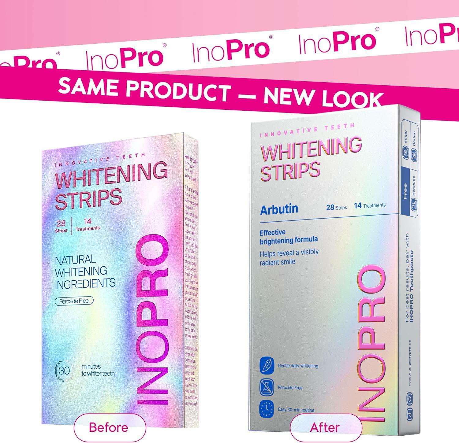 InoPro Teeth Whitening Strips 14 Treatments Kit - Enamel Safe Teeth Whitener,