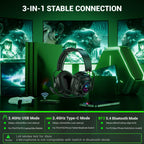 Krysenix 2.4 GHz Wireless Gaming Headset for PC, PS5, PS4, Switch, Mac,
