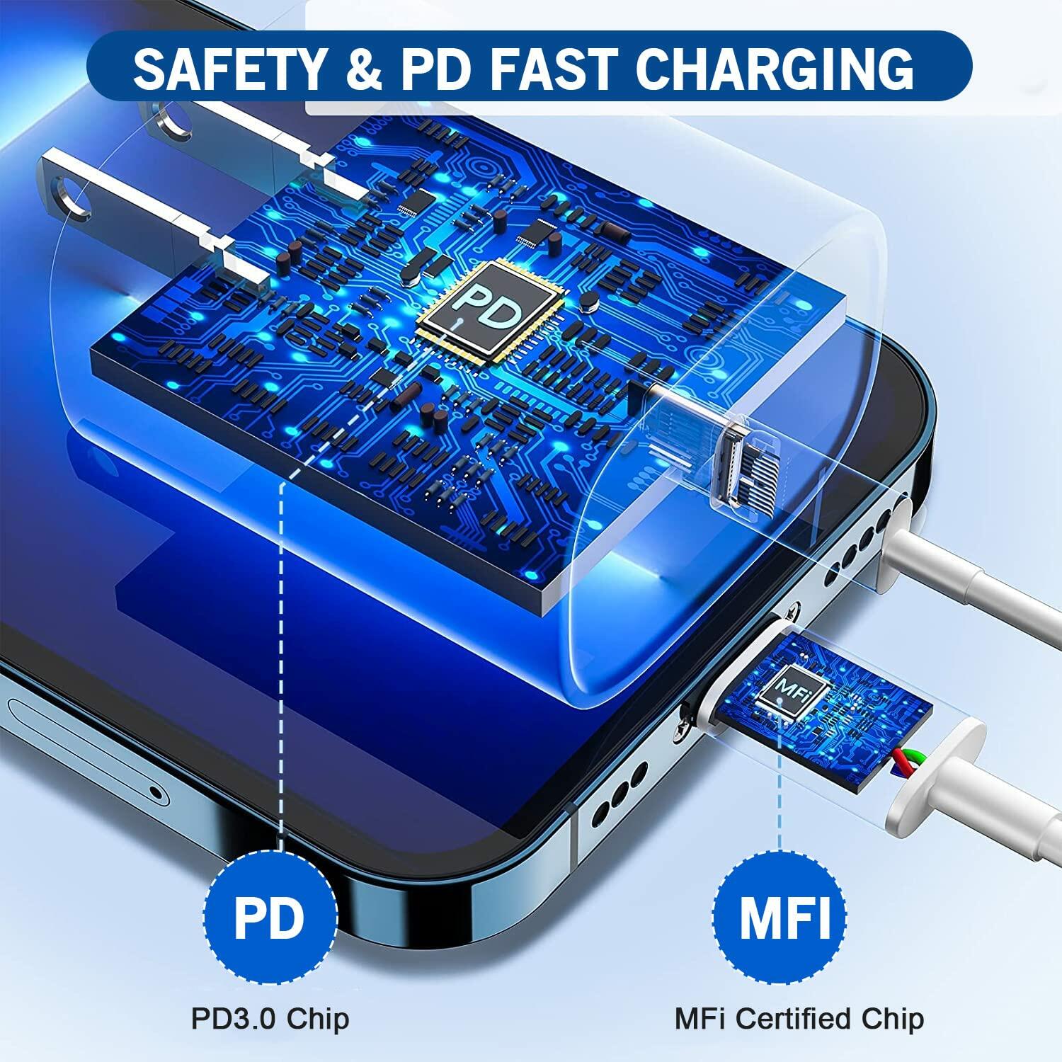 iPhone Fast Charger, [Apple Certified] 2Pack 10FT Extra Long Fast Charging USB C