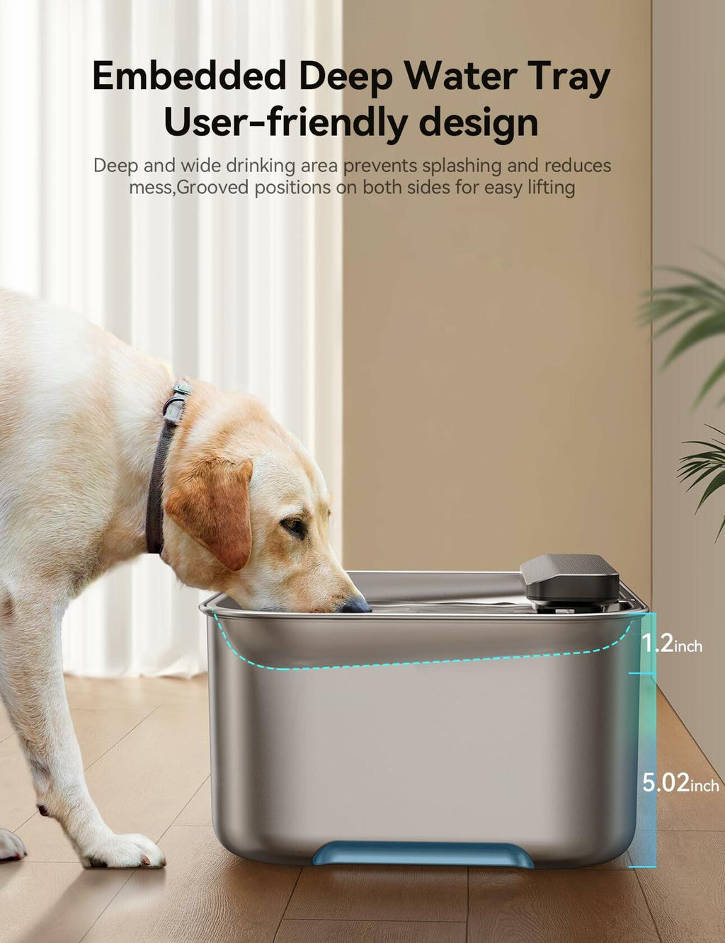 FEELNEEDY 3 Gal Stainless Steel Dog Water Fountain for Large Dog, Pet Water
