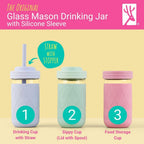 4 Pack Elk and Friends Kids + Toddler Glass Cups The Original 12oz Glass Mason