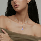 Oskani Teardrop Birthstone Necklace for Women 925 Sterling Silver 5A Cubic