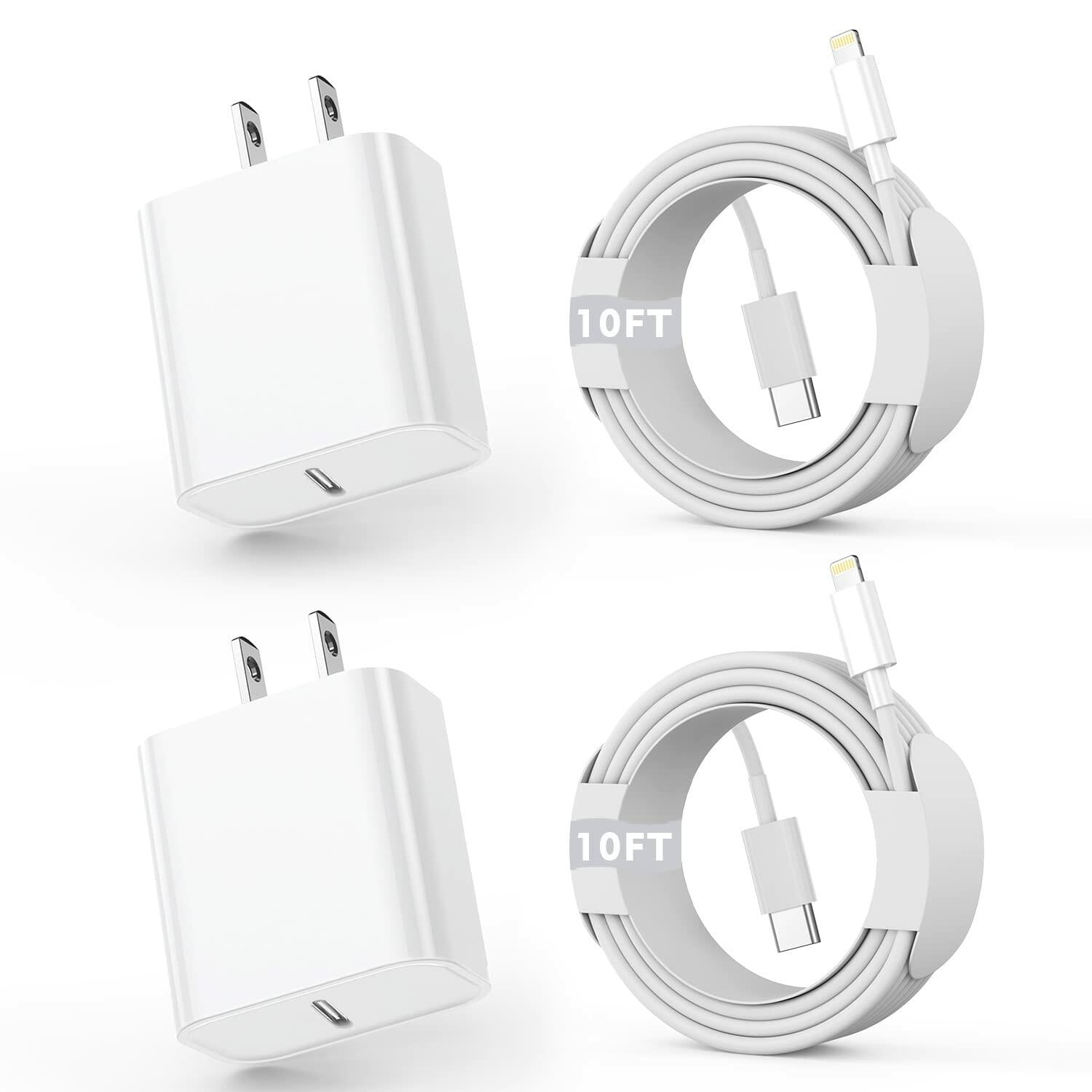 iPhone Fast Charger, [Apple Certified] 2Pack 10FT Extra Long Fast Charging USB C