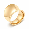 NVWAROCK Gold Wide Statement Band Rings for Women and Men，14K Real Gold Plated