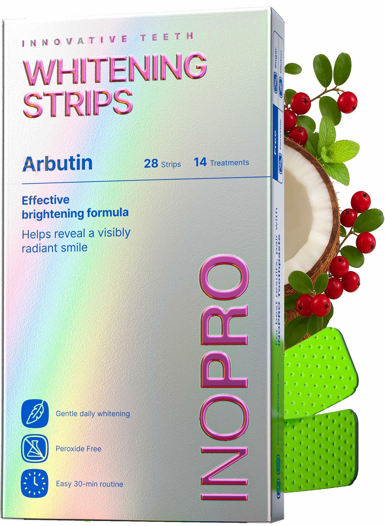 InoPro Teeth Whitening Strips 14 Treatments Kit - Enamel Safe Teeth Whitener,