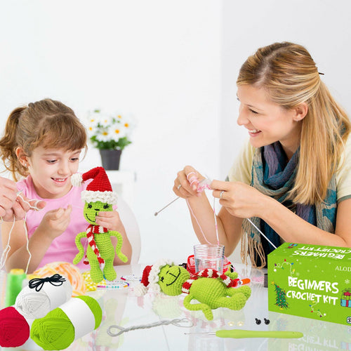 ALODNY Crochet Kit for Beginners,Christmas Crochet Kit for Beginners