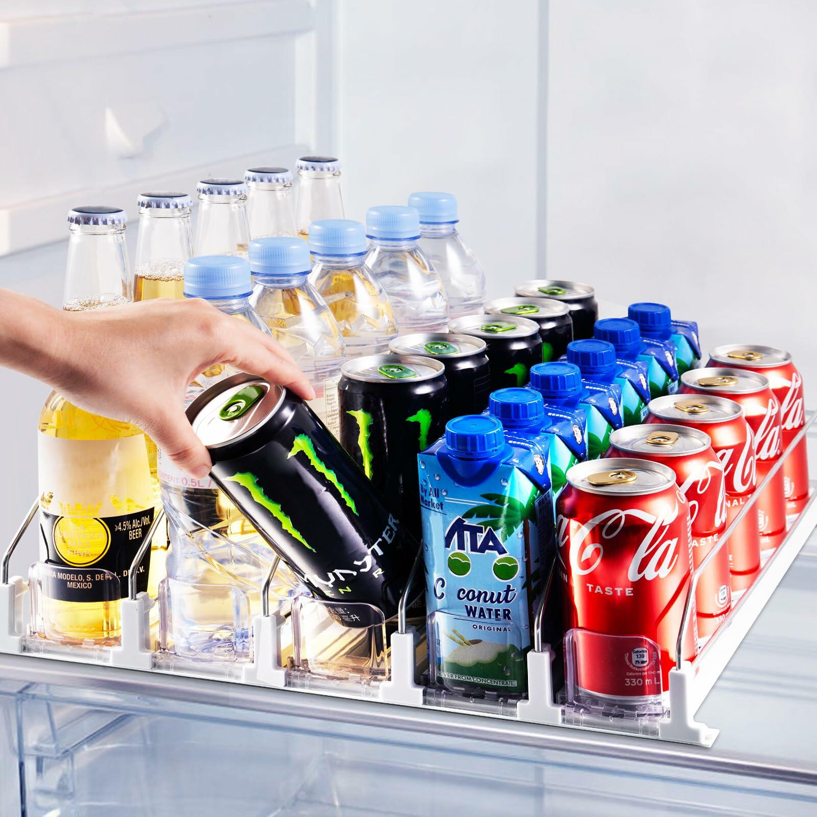 Drink Organizer for Fridge, Soda Can Dispenser for Refrigerator, Automatic Drink