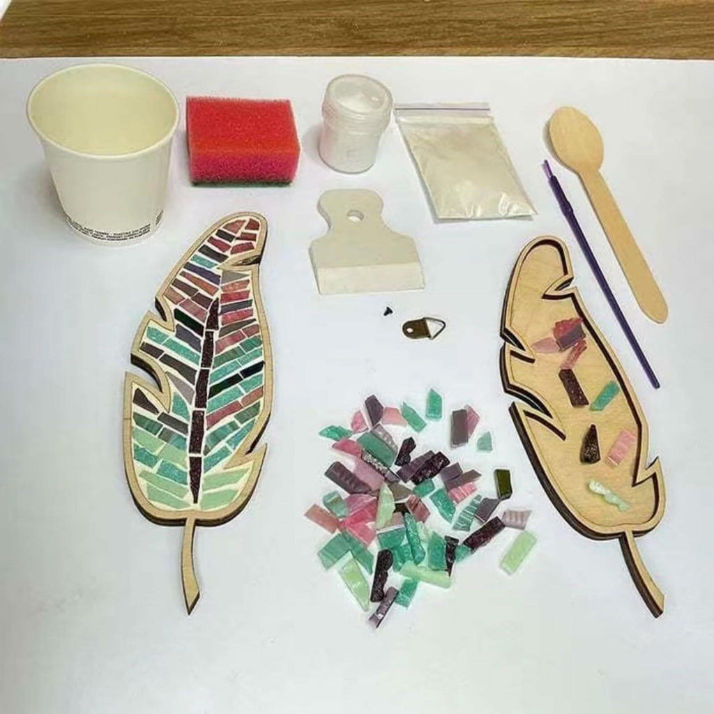 sjljzxd Mixed Colour Leaf Mosaic Kit, Creative DIY Colourful Home Decoration