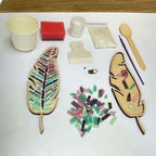 sjljzxd Mixed Colour Leaf Mosaic Kit, Creative DIY Colourful Home Decoration