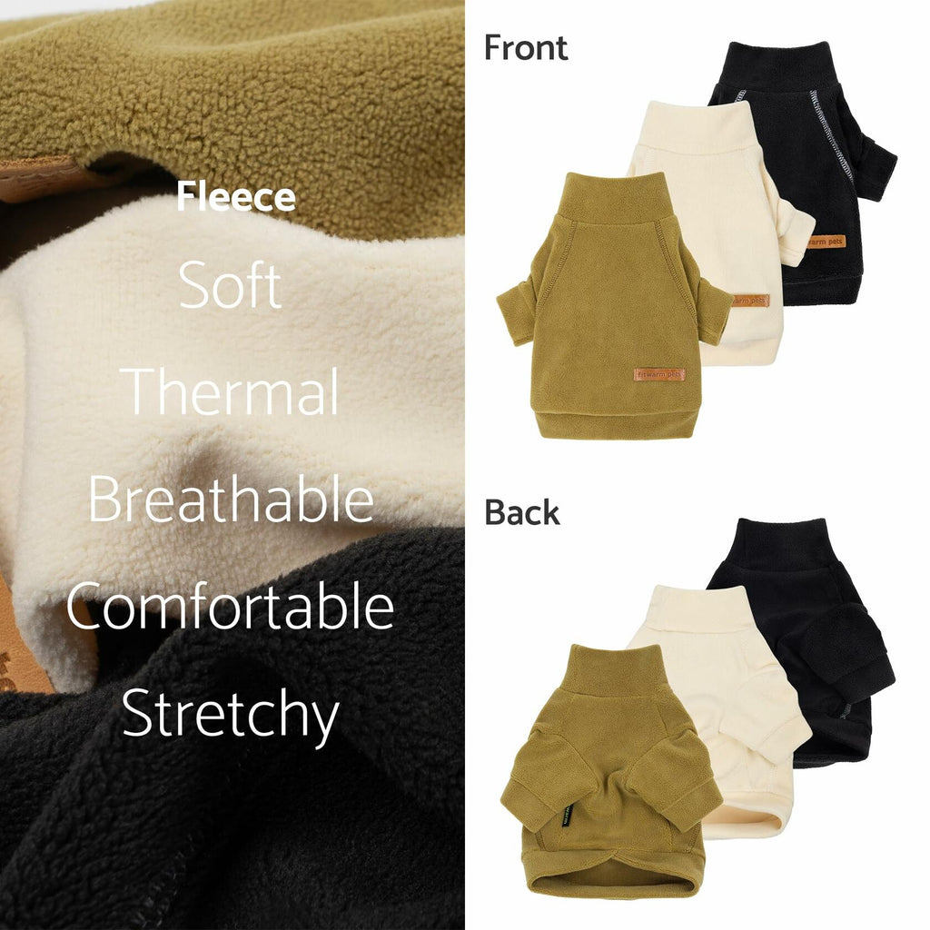 Fitwarm 3 Pack Classic Fleece Dog Sweater, Winter Clothes for Small Dogs Boy
