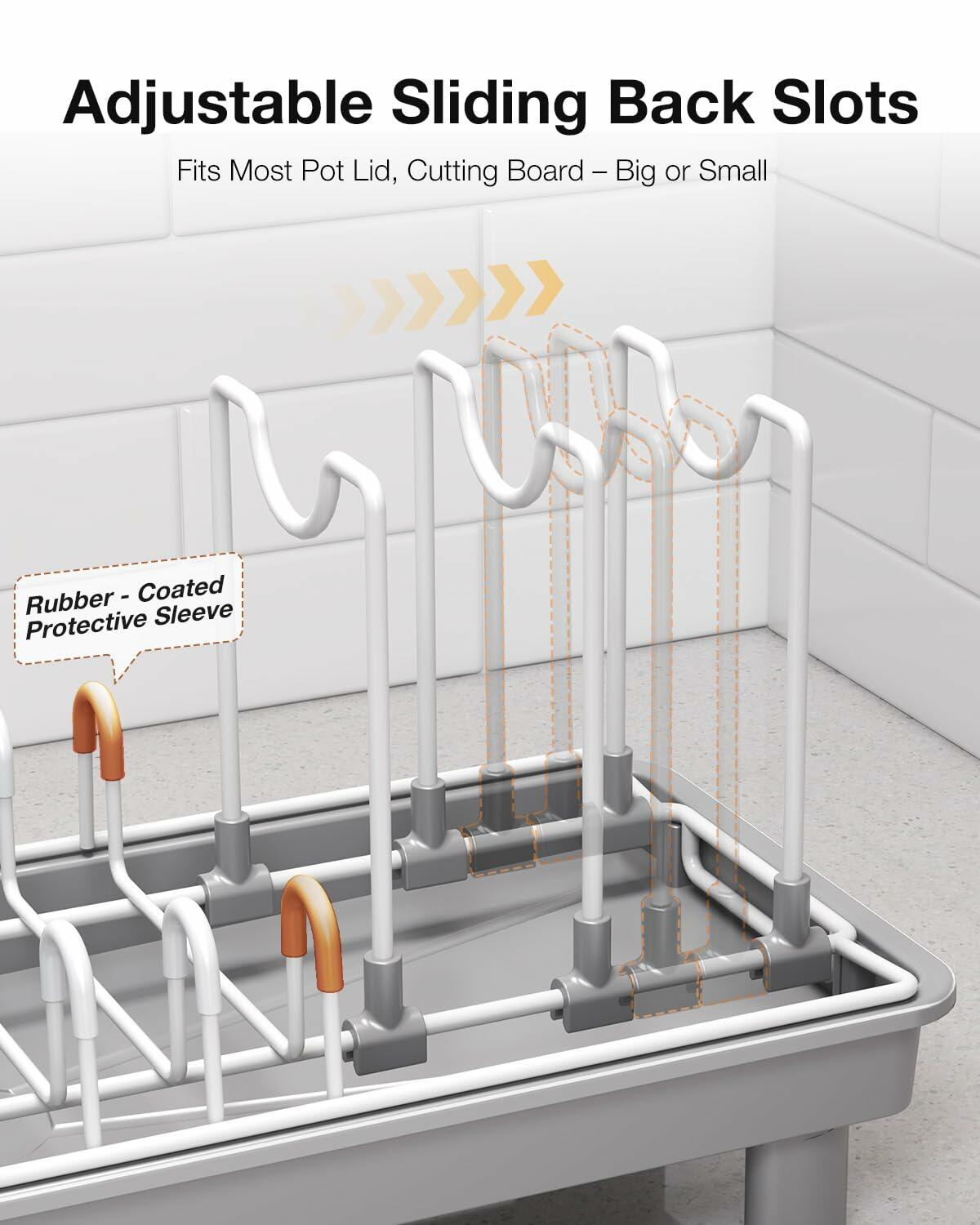 Nfnoyp Dish Rack, Carbon Steel Small Dish Drying Rack Rustproof for Kitchen