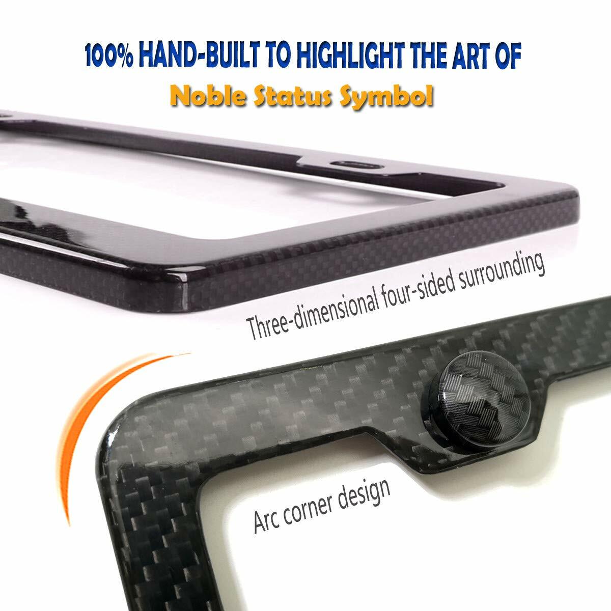 Aootf Carbon Fiber License Plate Frame- Handcrafted of 100% Real Carbon Fiber