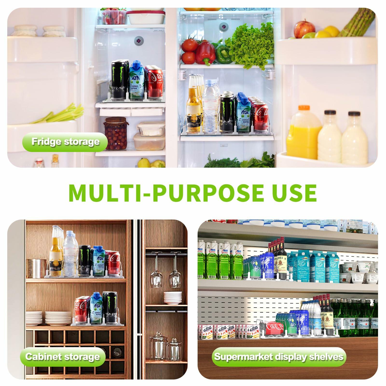 Drink Organizer for Fridge, Soda Can Dispenser for Refrigerator, Automatic Drink