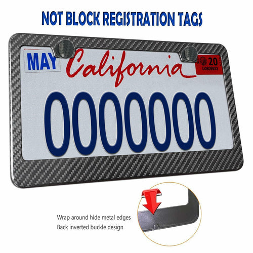 Aootf Carbon Fiber License Plate Frame- Handcrafted of 100% Real Carbon Fiber