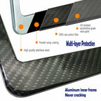 Aootf Carbon Fiber License Plate Frame- Handcrafted of 100% Real Carbon Fiber