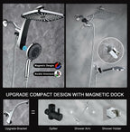 High Pressure Rain Shower Head: Upgrade Shower Heads with Handheld Spray Combo