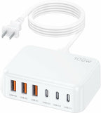 Updated USB C Fast Charger Block, 100W GaN 6 Port PD USB C QC USB A Wall Charger