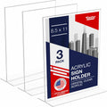 Acrylic Sign Holder 8.5 x 11, T-Shape Tabletop Display Stand, Double-Sided