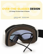 SNOWER Kids Ski Goggles, Anti-Fog Snow Goggles with OTG Design, 100% UV